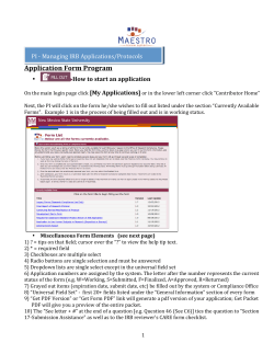 How To Complete an Applicaiton