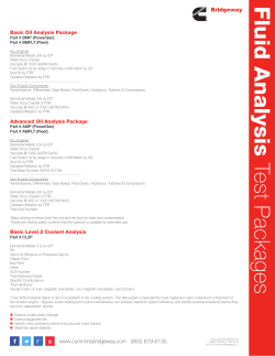 Fluid Analysis Test Packages