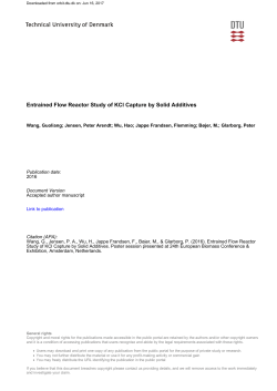 Entrained Flow Reactor Study of KCl Capture by Solid