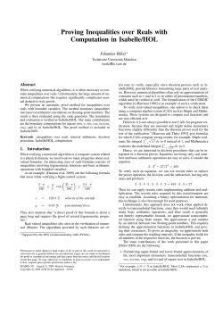 Proving Inequalities over Reals with Computation in Isabelle/HOL