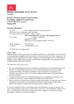 Boston University Study Abroad London Psychology Applied To