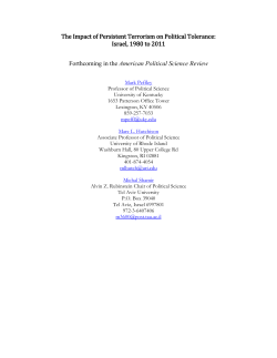 The Impact of Persistent Terrorism on Political Tolerance: Israel