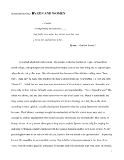 Rosemarie Rowley: BYRON AND WOMEN