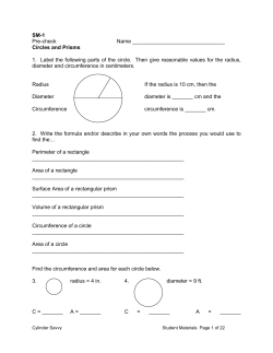 SM-1 Pre-check Name Circles and Prisms 1. Label the following