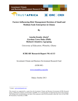 factors influencing risk management decision of small