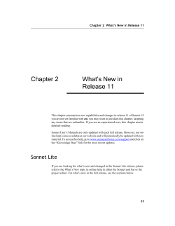 Sonnet User`s Manual Volume I - Sonnet User`s