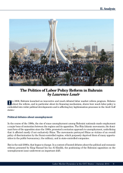 The Politics of Labor Policy Reform in Bahrain