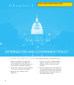 EXTERNALITIES AND GOVERNMENT POLICY