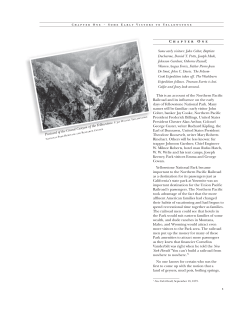 Chapter 1 - The Northern Pacific Railroad and Yellowstone National