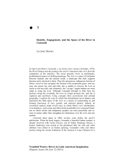 Identity, Engagement, and the Space of the River in Cumand&aacute;