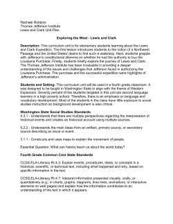 Rachael Robbins Thomas Jefferson Institute Lewis and Clark Unit