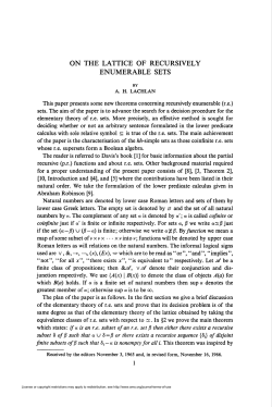 ON THE LATTICE OF RECURSIVELY ENUMERABLE SETS