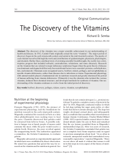 The Discovery of the Vitamins