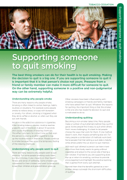 Supporting someone to quit smoking