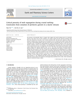 Critical porosity of melt segregation during crustal