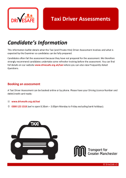 Taxi Driver Assessment Candidates Information