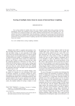 Scoring of multiple choice items by means of internal linear weighting