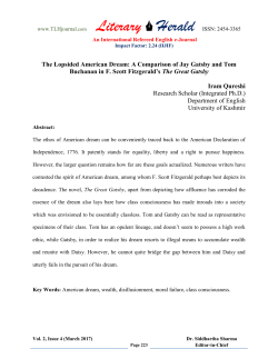 The Lopsided American Dream: A Comparison of Jay Gatsby and