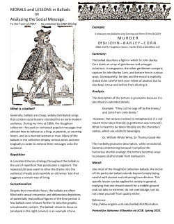 MORALS and LESSONS in Ballads Analyzing the Social Message
