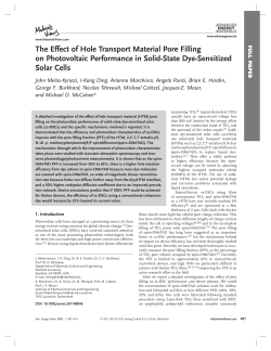 The Effect of Hole Transport Material Pore Filling on Photovoltaic