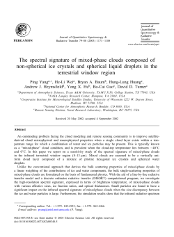 The spectral signature of mixed-phase clouds composed of non