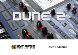 User`s Manual - Synapse Audio Software