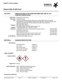 Ethanol SDA 3A 200 Proof - Sasol North American Operations