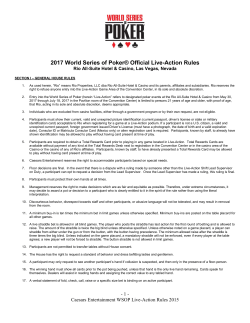 2017 WSOP Live Action Rules