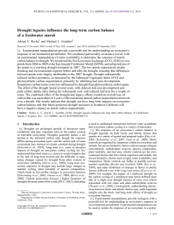 Drought legacies influence the longterm carbon balance of a