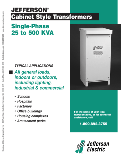 Cabinet Style Transformers JEFFERSON &reg; Single Phase 25 to 500