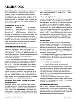 Admissions - Sonoma State University