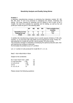 Sensitivity Analysis and Duality Using Solver