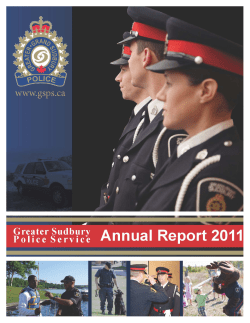 2011 Annual Report - Greater Sudbury Police