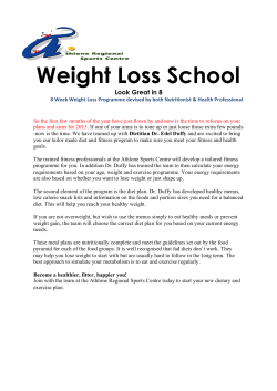 Weight Loss School - Athlone Regional Sports Centre
