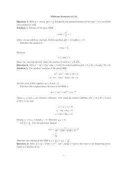 Midterm Semester-11/12 Question 1. Solve y = xcscy, y(0) = and