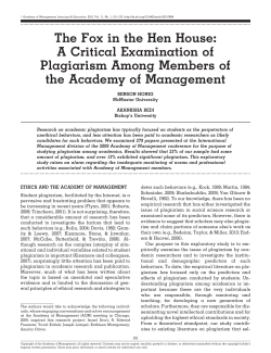 The Fox in the Hen House: A Critical Examination of Plagiarism