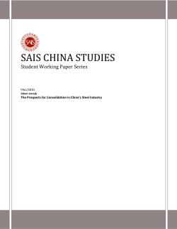 The Prospects for Consolidation in China`s Steel Industry