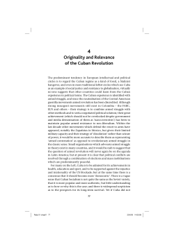 4 Originality and Relevance of the Cuban Revolution