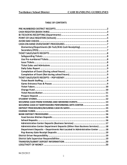 Northshore School District CASH HANDLING GUIDELINES