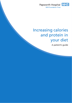 Increasing calories and protein in your diet
