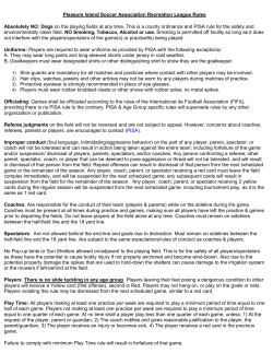 Pleasure Island Soccer Association Recreation League Rules