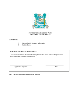 PETITION FOR RIGHT OF WAY/ EASEMENT