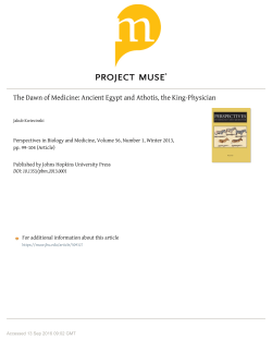 The Dawn of Medicine: Ancient Egypt and Athotis, the King