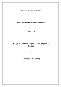 Barge hinterland transport of orange juice