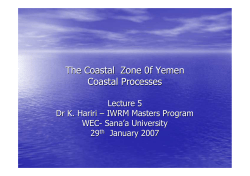 The Coastal Zone 0f Yemen Coastal Processes