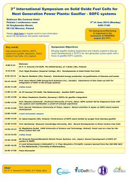 3rd International Symposium on Solid Oxide Fuel Cells for Next