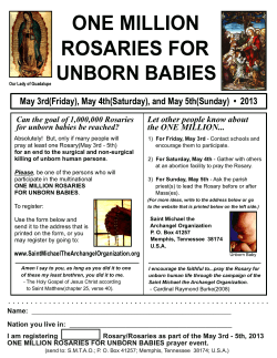 ONE MILLION ROSARIES FOR