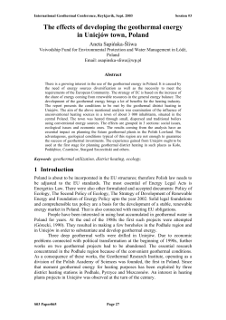 The effects of developing the geothermal energy