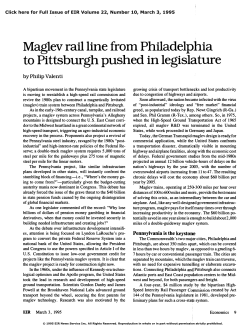 Maglev Rail Line from Philadelphia to Pittsburgh Pushed in