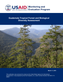 Guatemala Tropical Forest and Biological Diversity Assessment